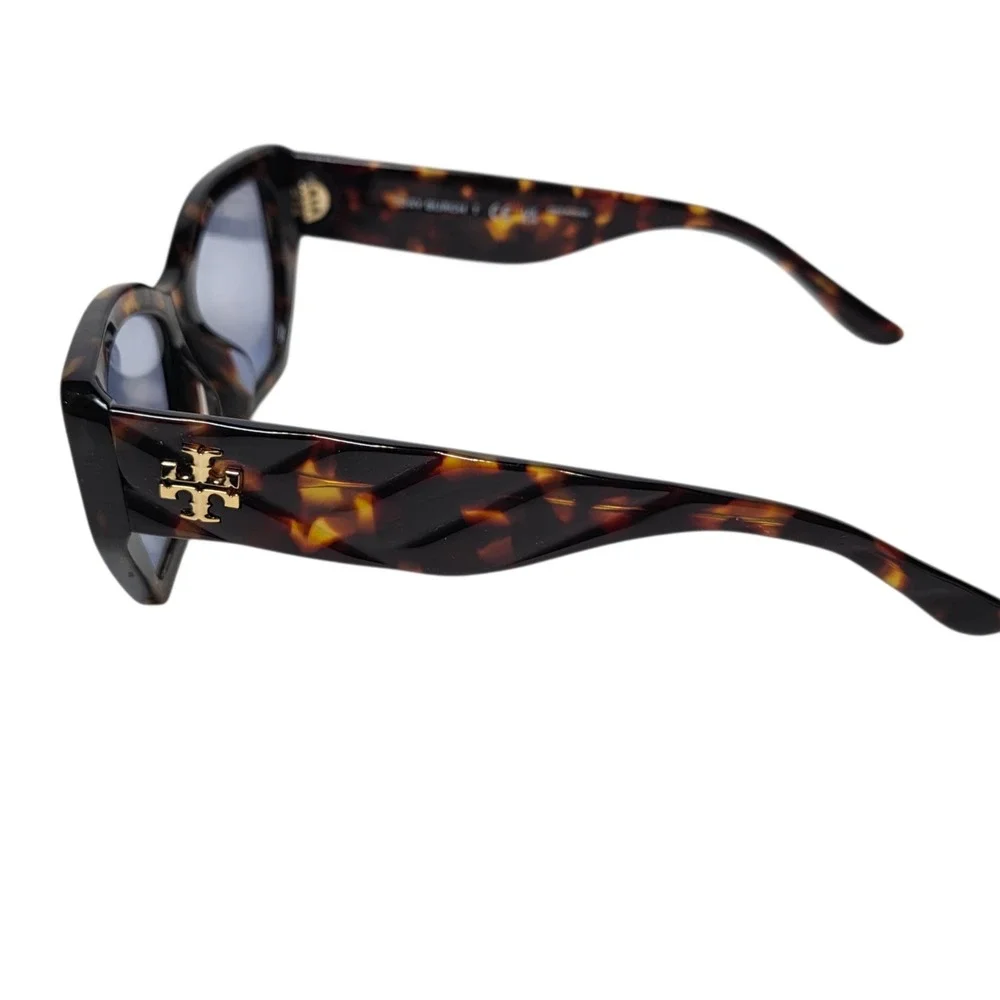 Tory‎ Burch TY7187U 1944/1U Tortoise Cat Eye Sunglasses 53□18 140 Blue Lens